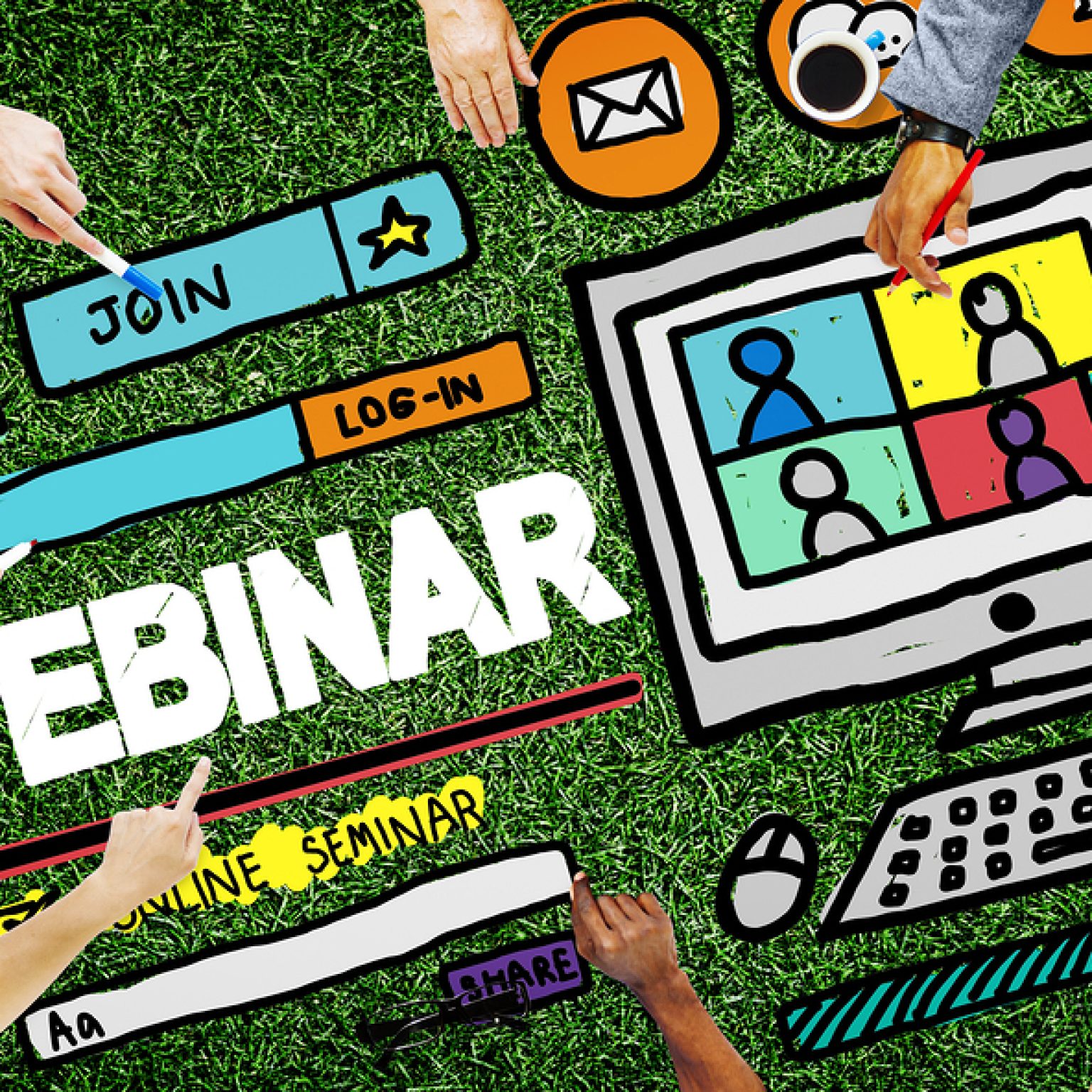 Webinar Online Seminar Global Communications Concept